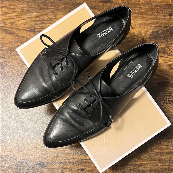 Michael Kors Shoes - Michael Kors Jensen Black Leather Oxfords